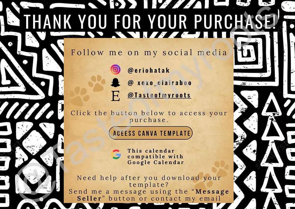 תמונה ממוזערת: 2026 Calendar: Afrocentric Canva Calendar Template (Digital Download)