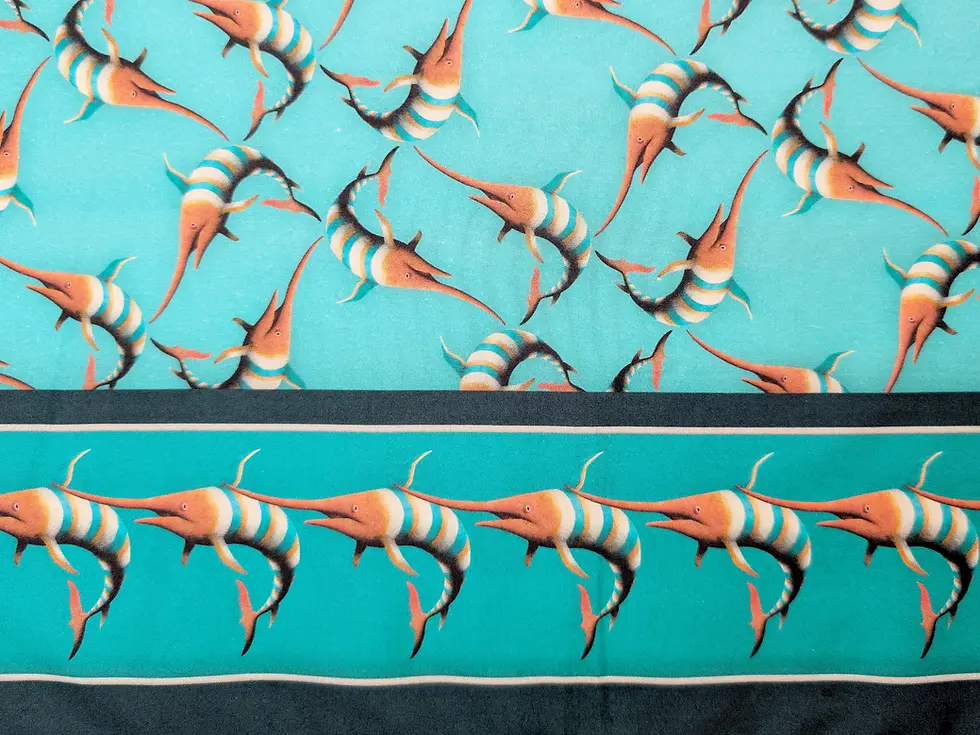 Thumbnail: The Flirty Stripy Swordfish Large Scarf
