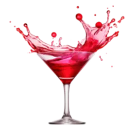 Cocktail de couleur rouge qui éclabousse
