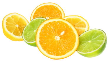 Citron, orange, mandarine couper en tranche