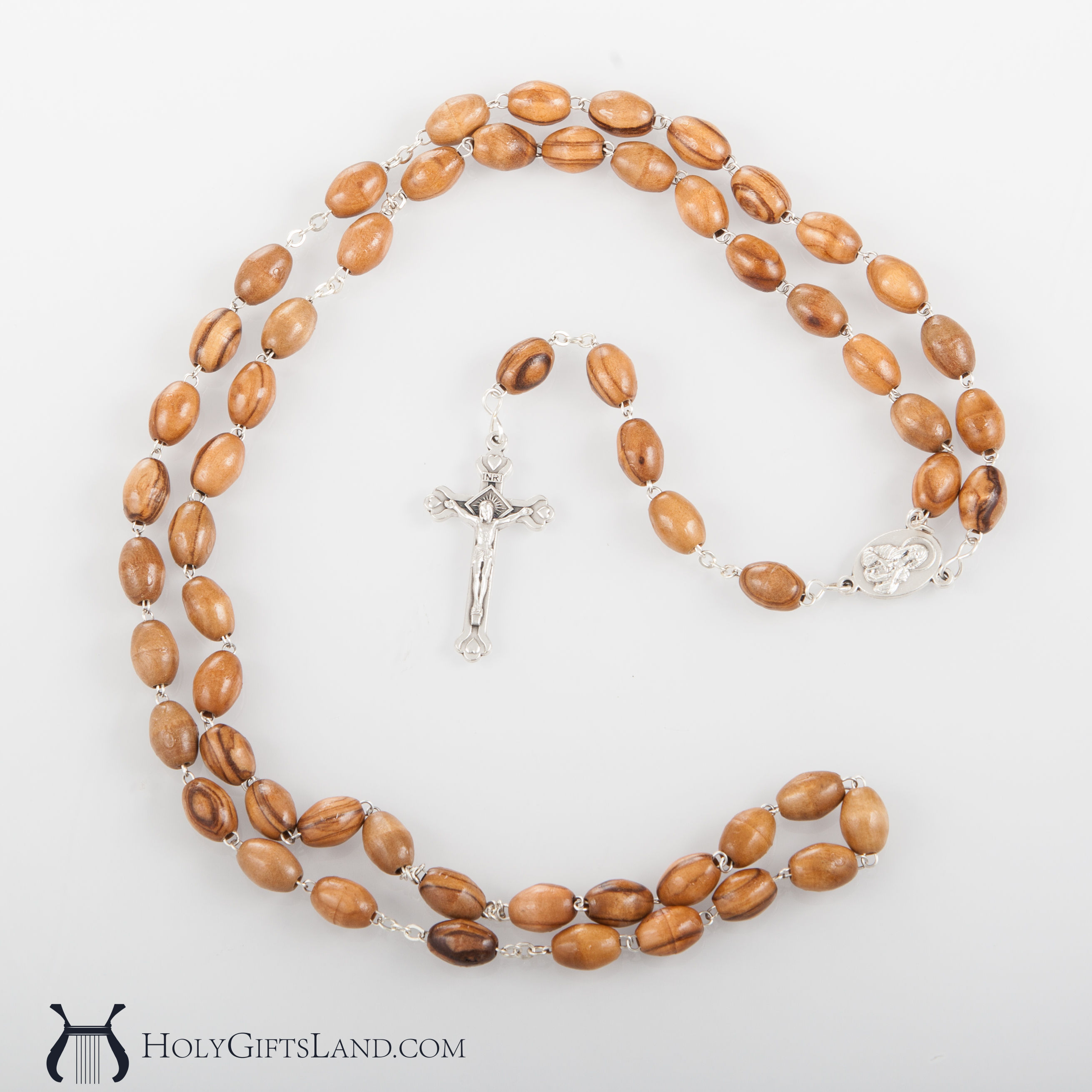Oval Beads Rosary Maria Pendent