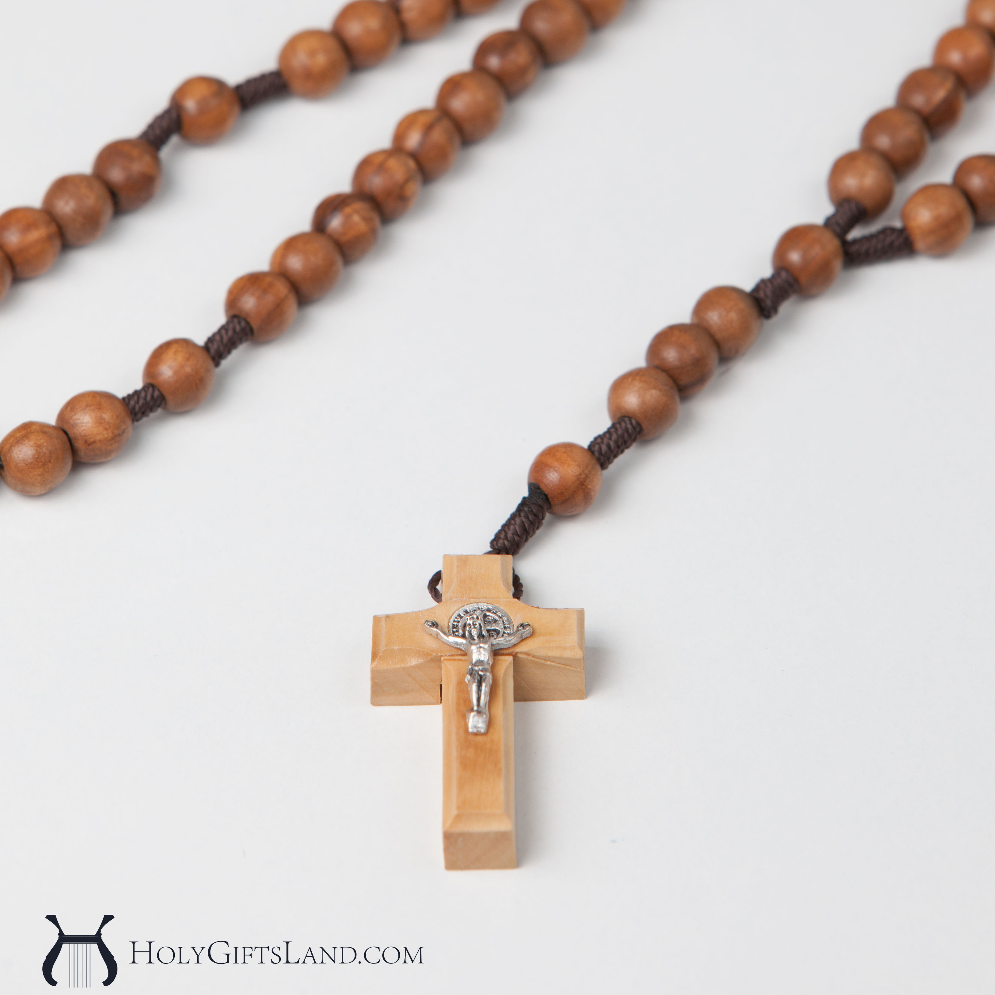 Wood Beads Rosary Jesus with Ring Cross