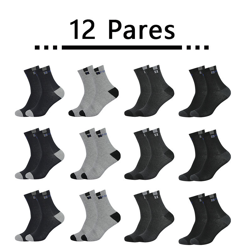 12 Pairings Men's Sports Socks, Running, Cycling, Outdoor Sports, Breathable, Sw