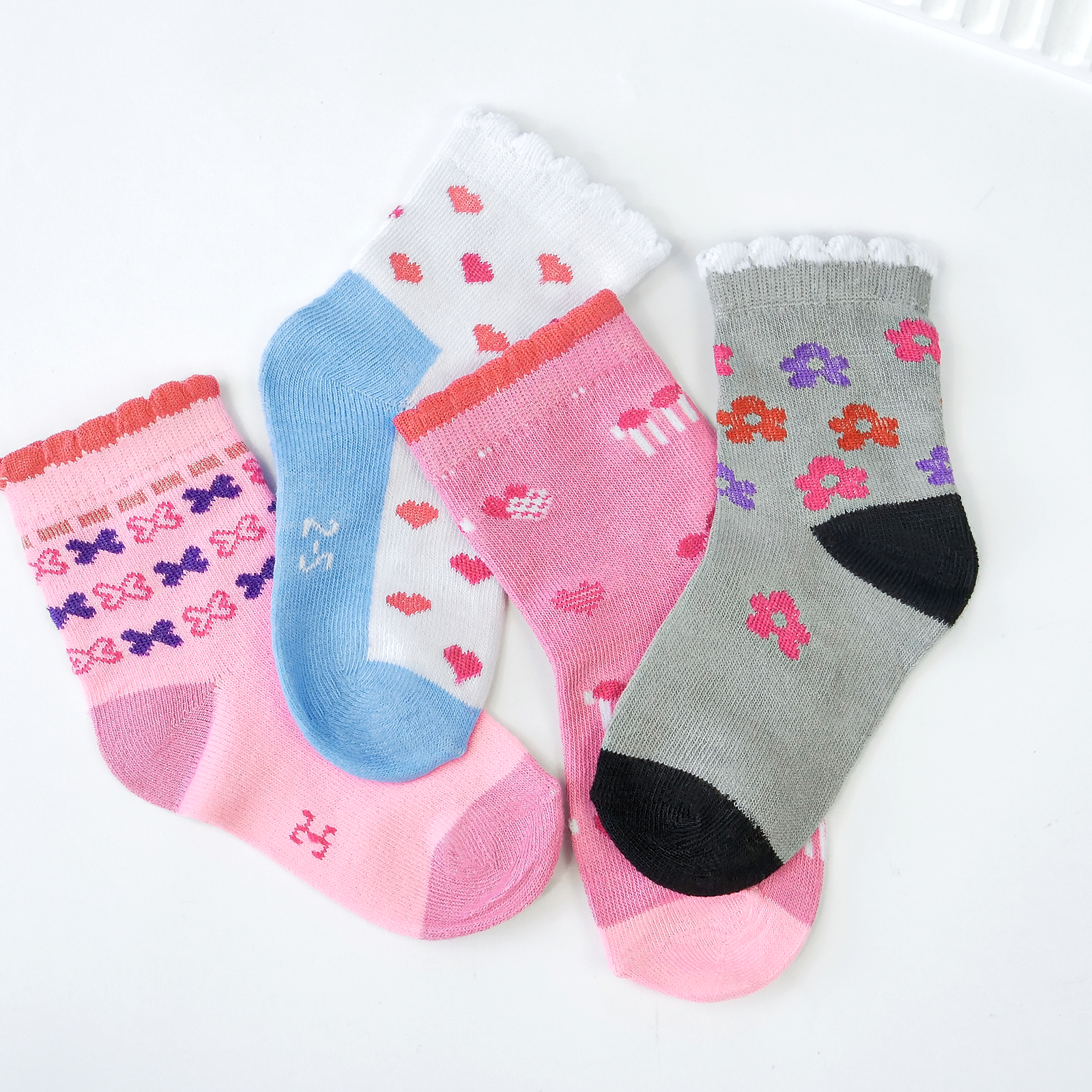 Frete grátis Kit 12 Pares Meias Infantis Femininas Meninas Desenho animado Conf