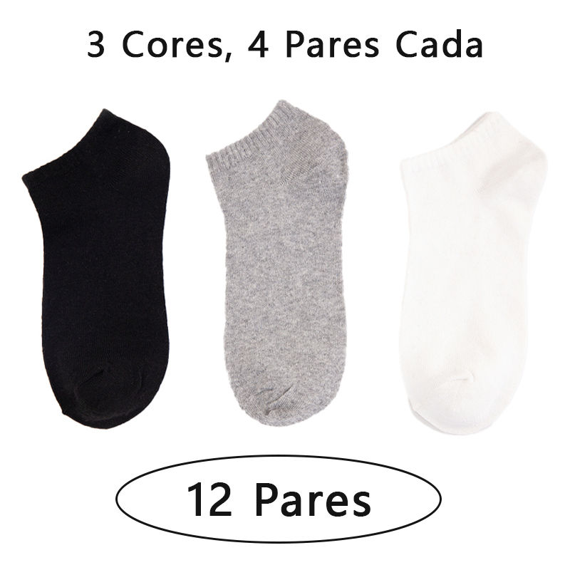 Miniatura: 12 Pairs, Short Boat Socks, Men's Cotton Socks, Lightweight, Breathable, Short S