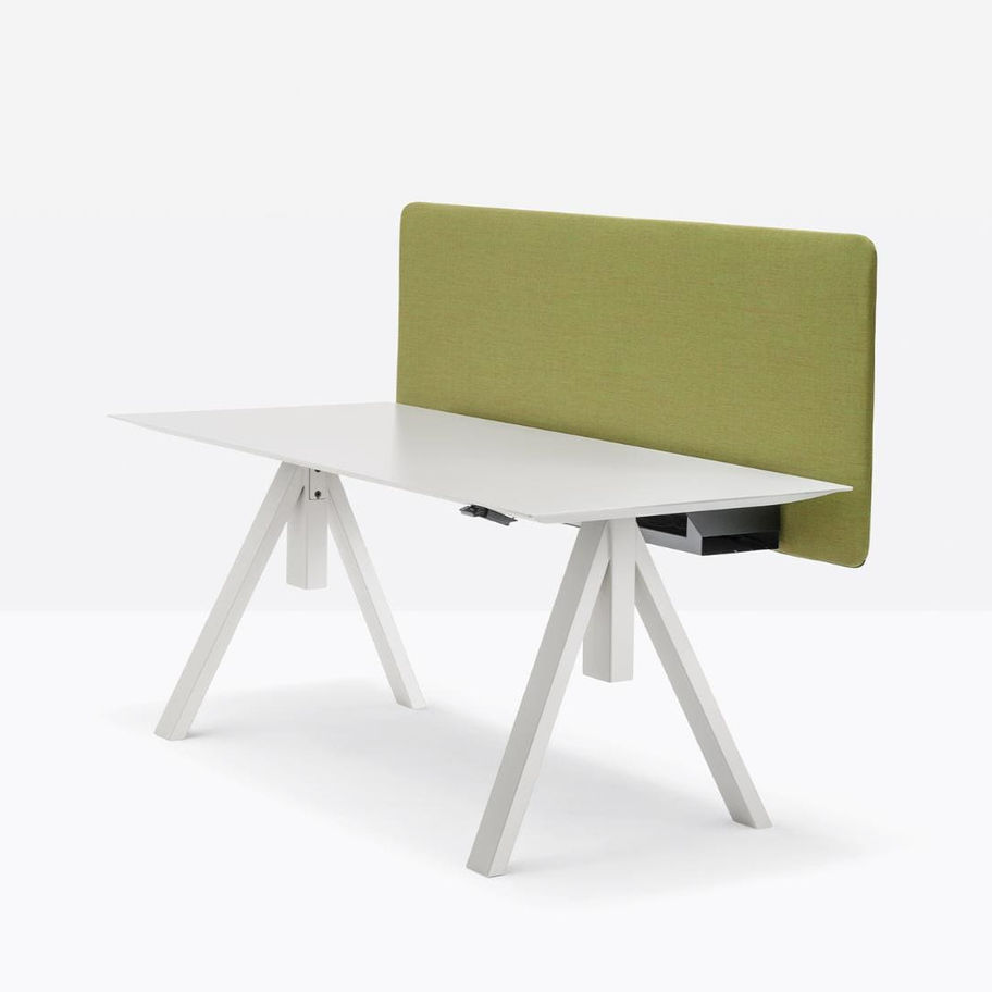 Poste de travail Arki-Table avec gestion des câbles et panneau acoustique