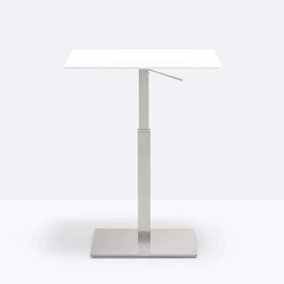 Table fonctionnelle Inox réglable avec mécanisme à gaz