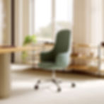 Chaise de bureau Akaba avec assise en contreplaqué et mousse ignifuge, dossier réglable, accoudoirs et roues auto-freinées.