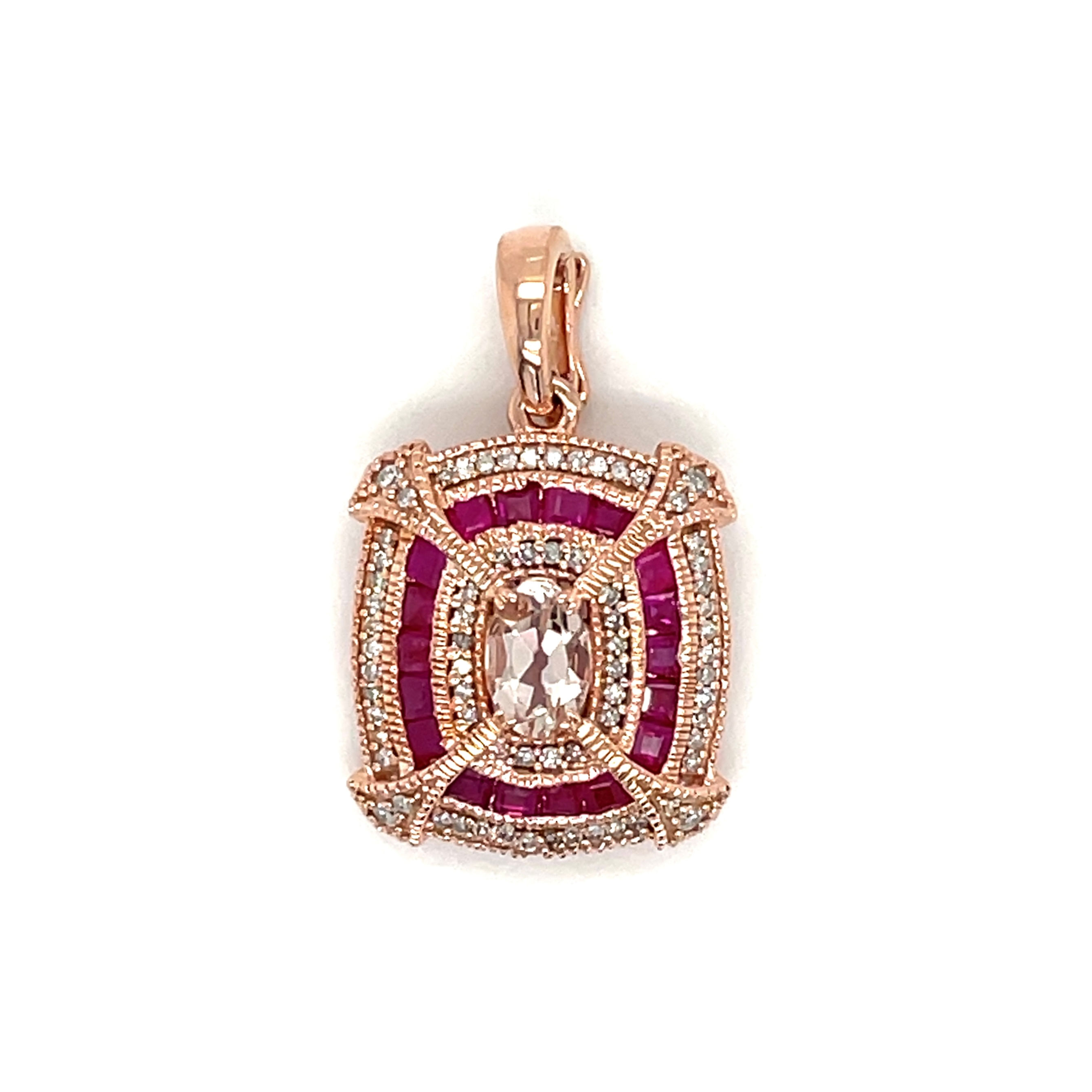 Morganite & Ruby Pendant 