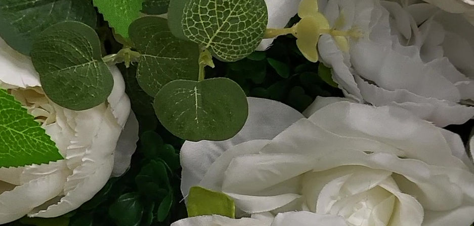 White and green 3D floral wall decor