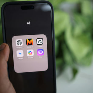 Smartphone displaying AI applications, representing responsible AI use in professional workflows