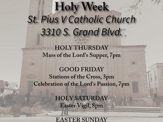 Join Us at St. Pius V for Holy Week Masses