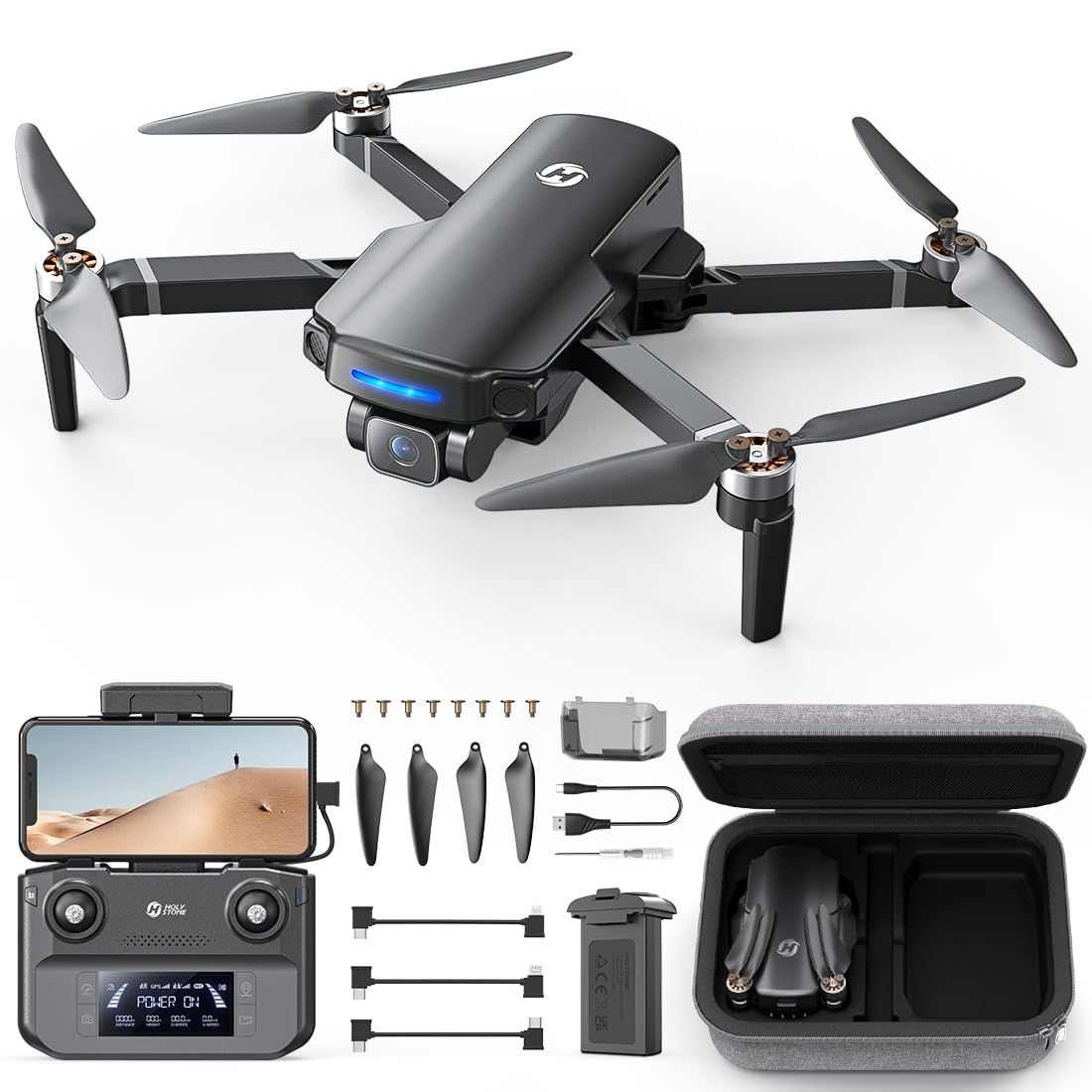 Holy Stone GPS Drone with 4K UHD Camera for Adults Beginner; HS360S 249g Foldabl