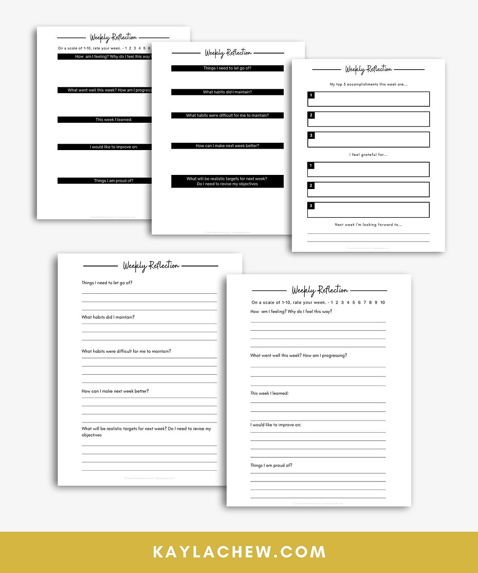 Thumbnail: Weekly Reflection Printables