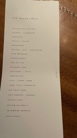 ElCielo - Miami - Experience Menu