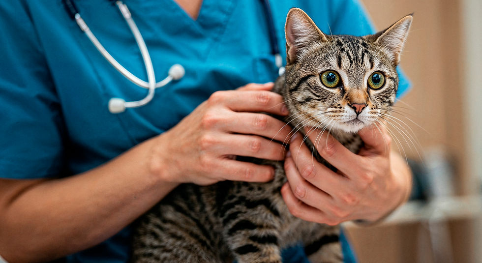 Ophthalmologist in London with cat