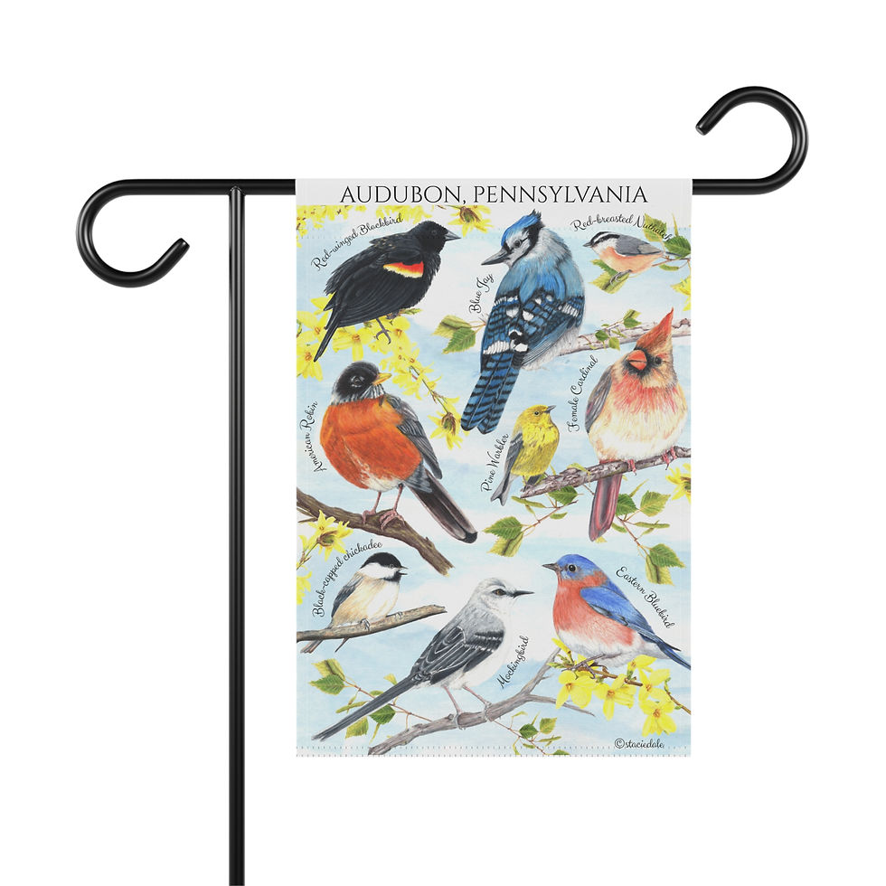 Audubon Pennsylvania Birds Garden Flag Banner by Stacie Dale