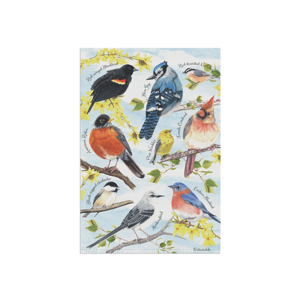 Thumbnail: Birds Garden Flag Banner by Stacie Dale