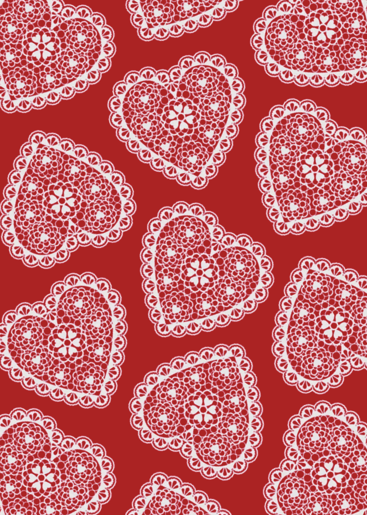 Lace doily hearts Valentine's Day card