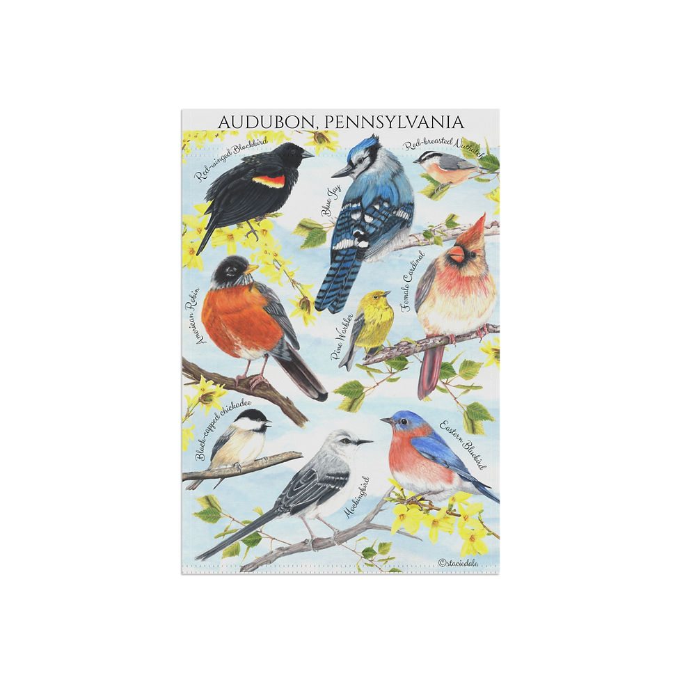 Thumbnail: Audubon Pennsylvania Birds Garden Flag Banner by Stacie Dale