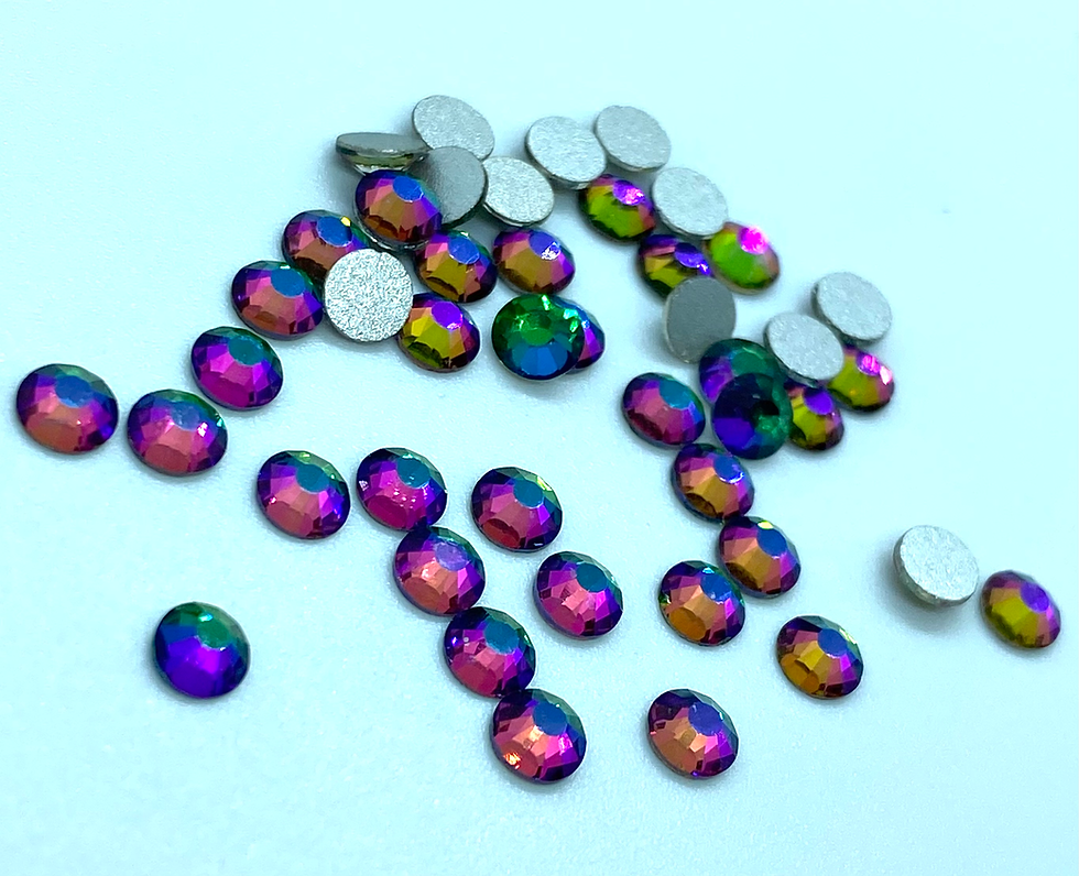 Thumbnail: Flat back non hot-fix rhinestones SS20 Green vulcanic