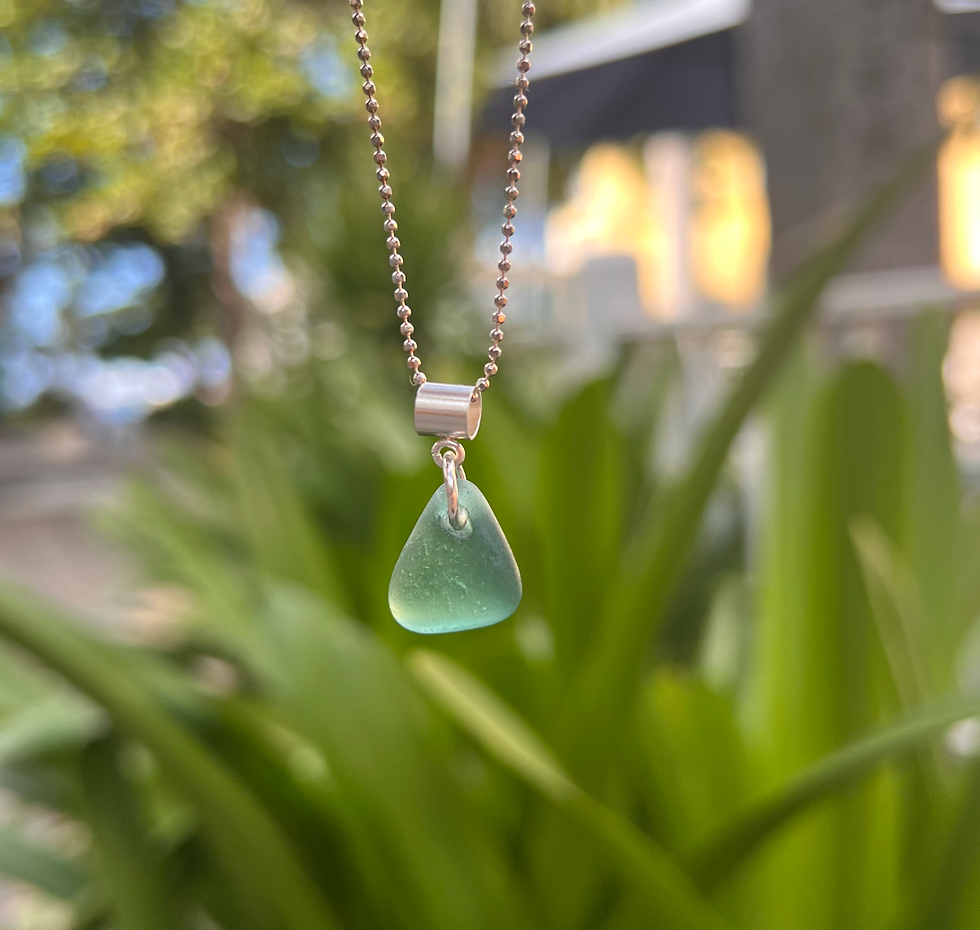 Teal Sea Glass Pendant