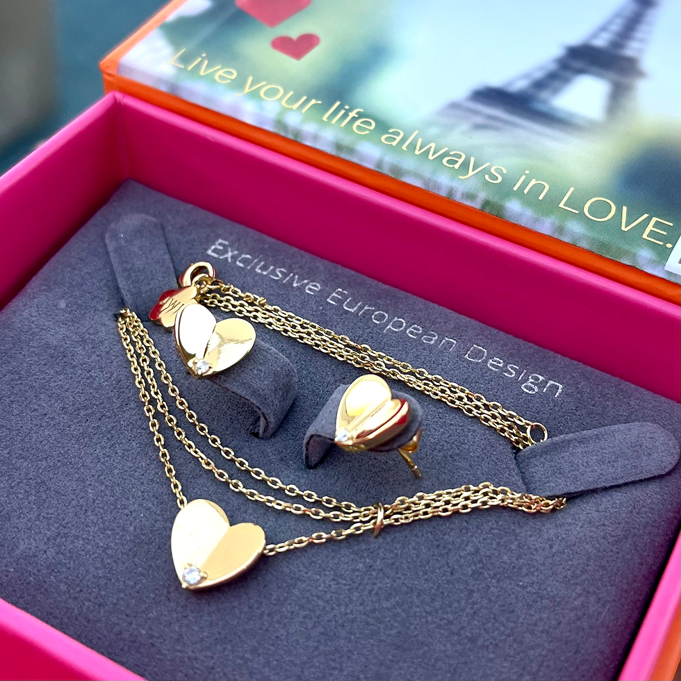 GOLDEN HEARTS NECKLACE & EARRINGS
