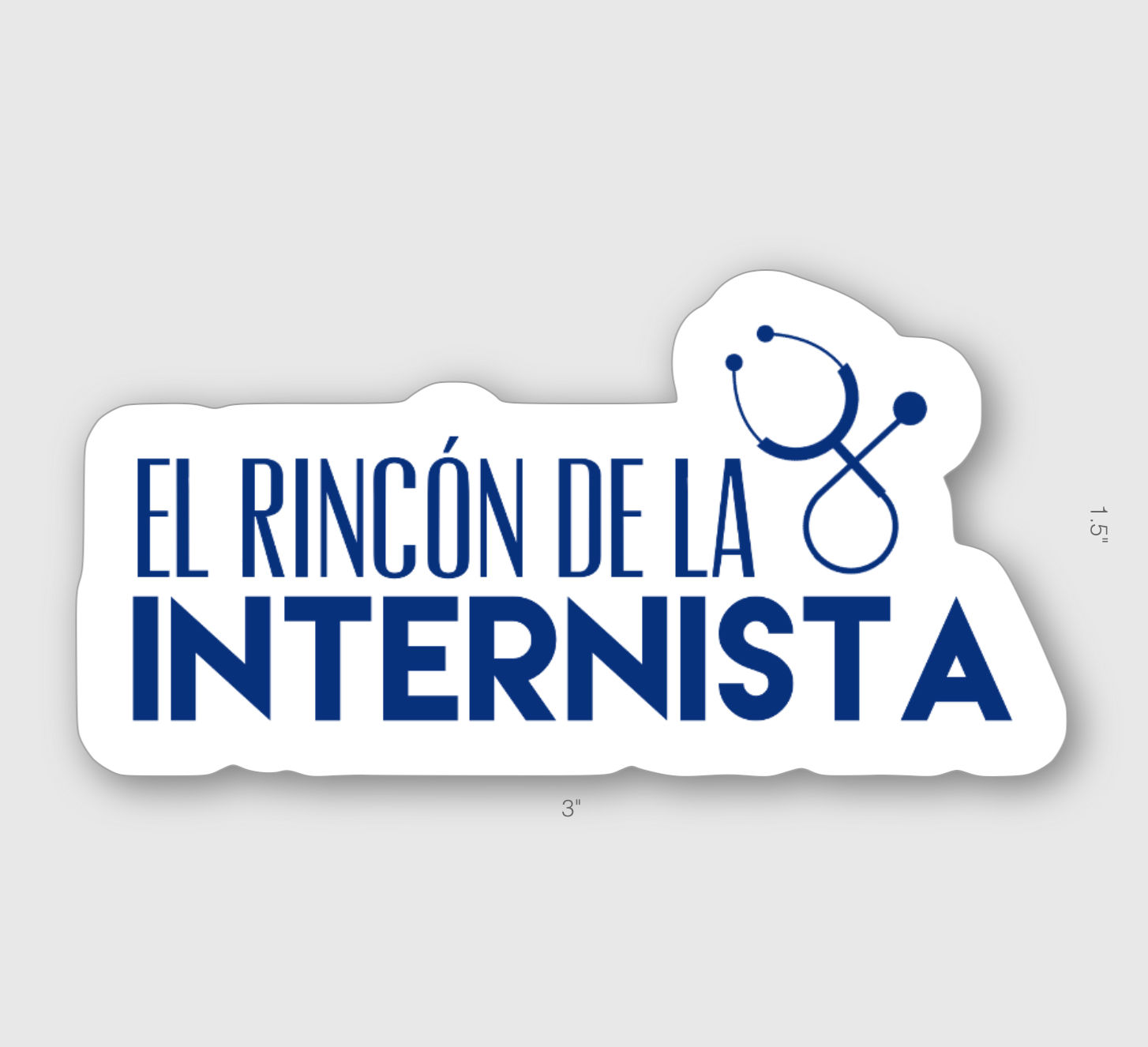 El Rincón de la Internista Vinyl Sticker 3" x 1.5"