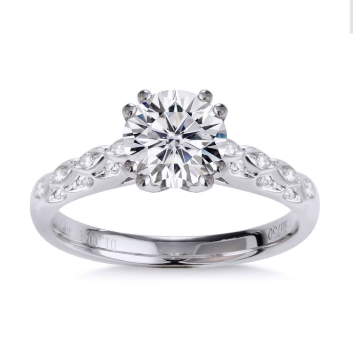 MR41 - 1 Carat Round Cut Moissanite Pave Ring - 1卡圓形莫桑石伴碎鑽戒
