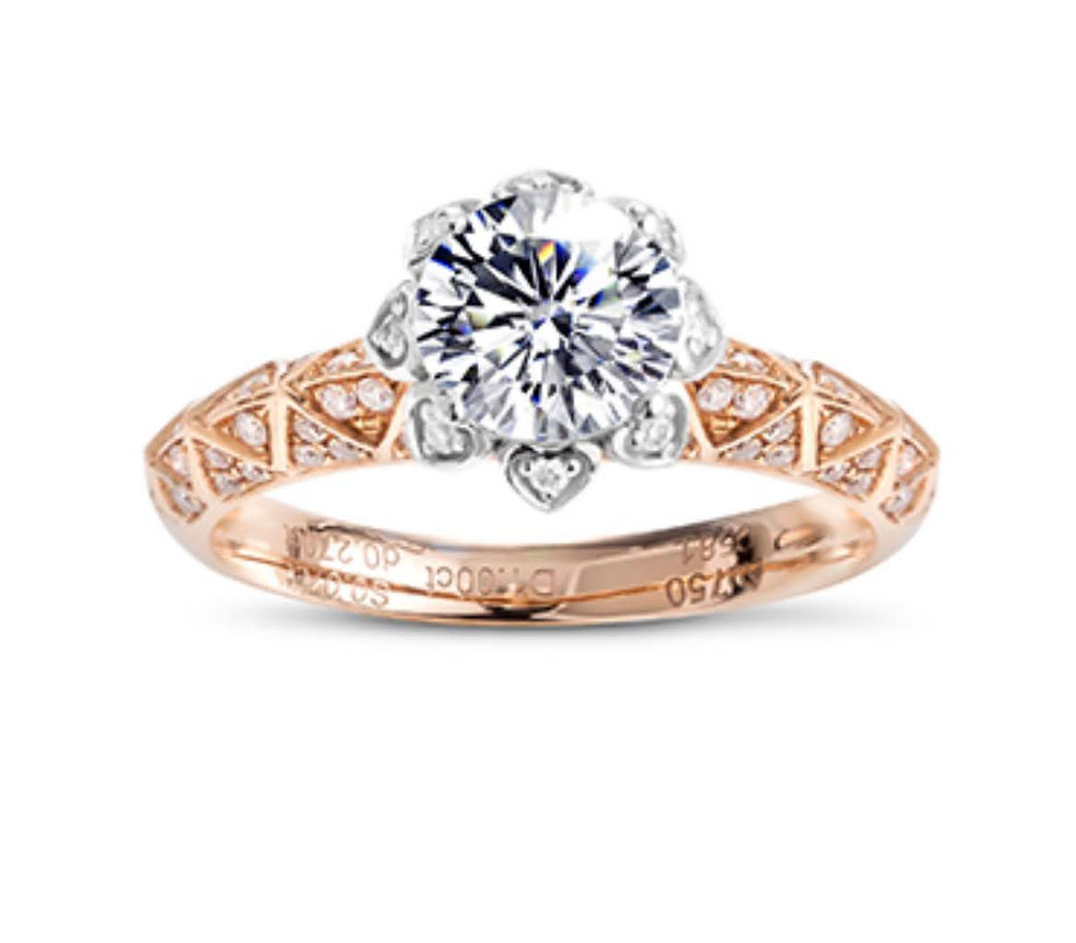 MR50 -1 Carat Round Cut Moissanite Pave Ring-1卡圓形莫桑石伴碎鑽戒