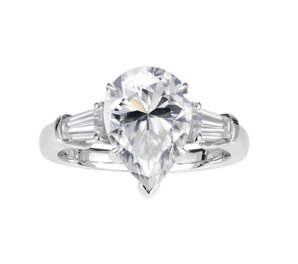 MR75 -3 Carat Pear Cut Moissanite Ring - 3卡梨形莫桑石戒指