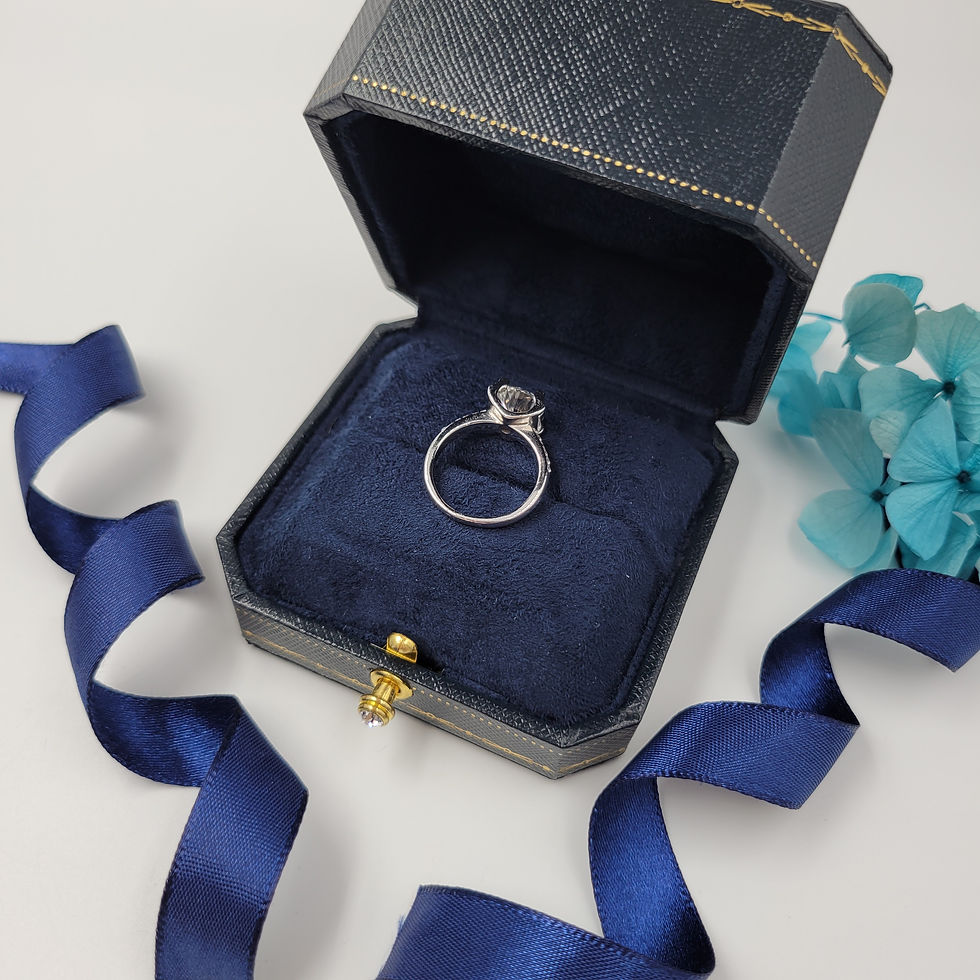 Thumbnail: MR1 -2 Carat Round Cut Moissanite Horn Setting Ring - 2卡圓形牛角托莫桑石伴碎鑽戒