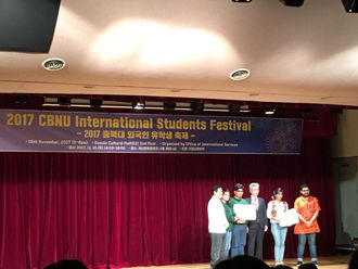 Best Award in UCC video contest during International Students' festival at Chungbuk National Uni