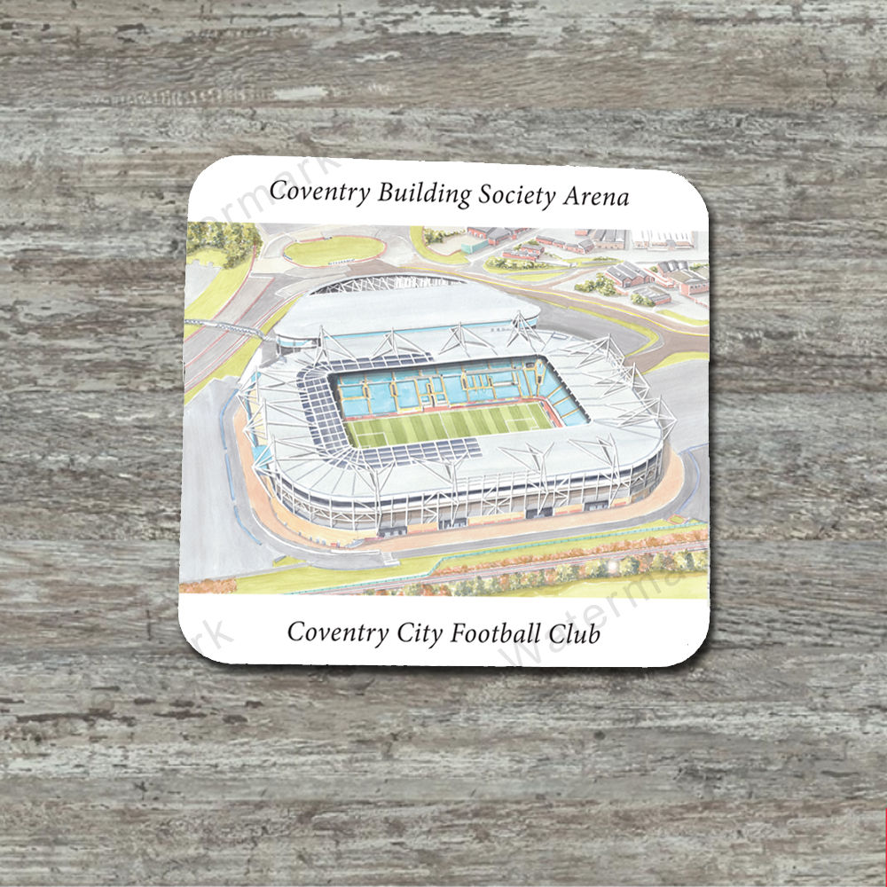 Coventry City - Coventry Building Society Arena - Coaster 9 x 9cm square.