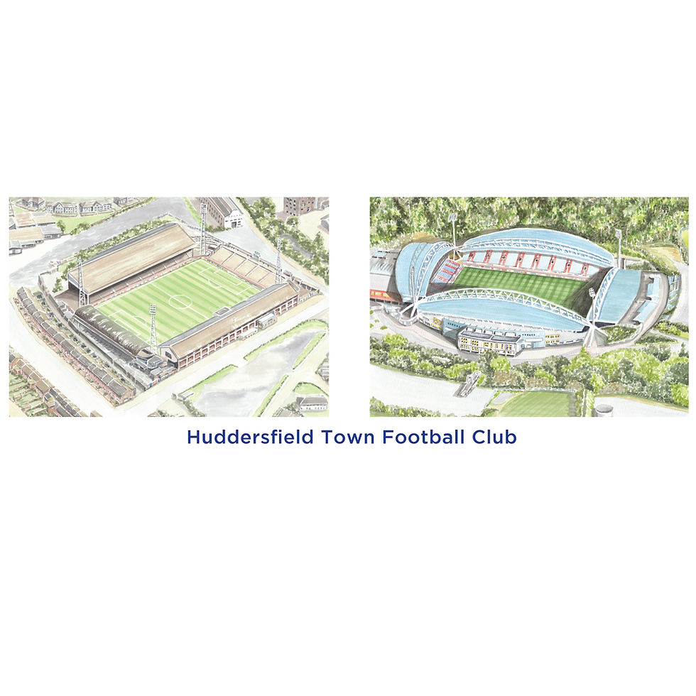Thumbnail: Huddersfield Town, Two Stadiums Mug - 11oz white