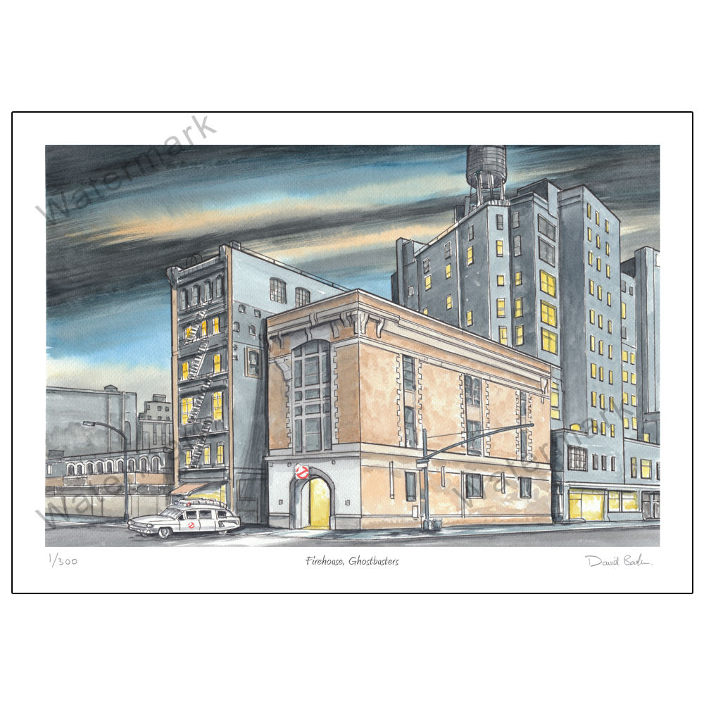 Firehouse, Ghostbusters - Limited Edition Print A4 or A3