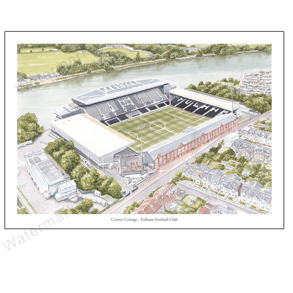 Fulham Football Club - Craven Cottage, Limited Edition Print A4 / A3