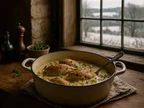 Pheasant in cider sauce