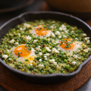 Spring greens shakshuka