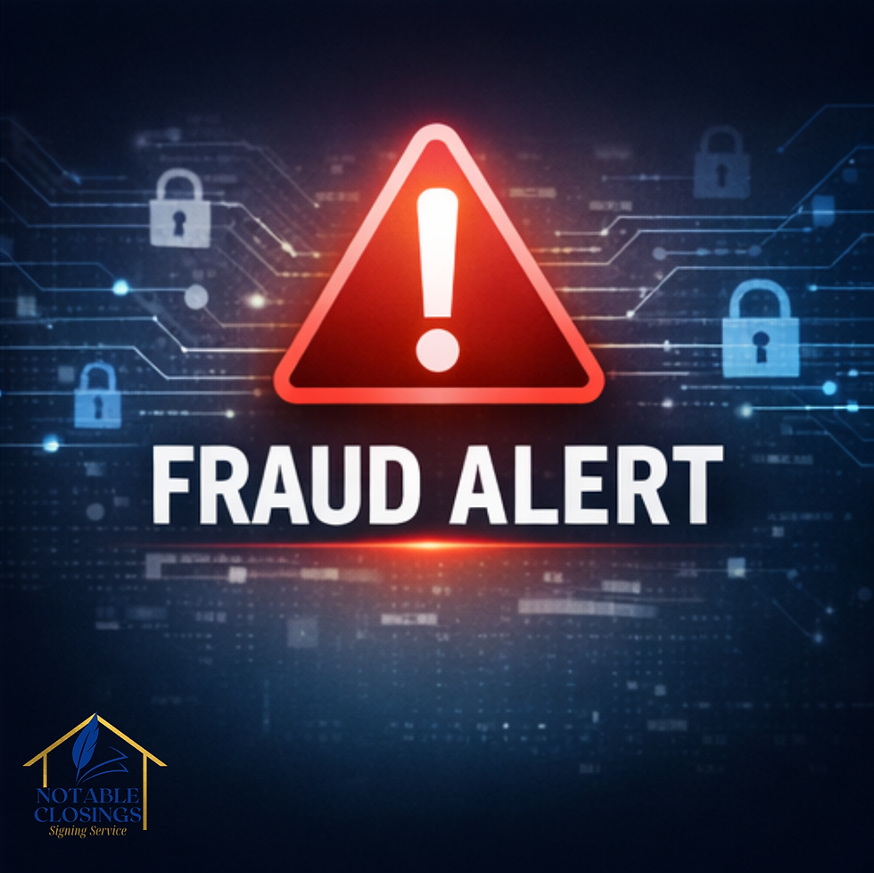A stylized “fraud alert” graphic