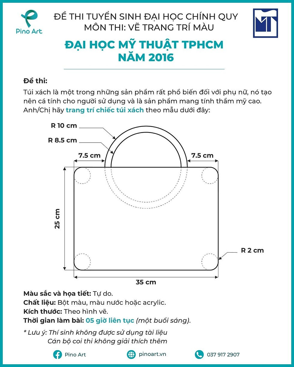 Đề thi Trang trí màu Đại học Mỹ thuật TPHCM năm 2016