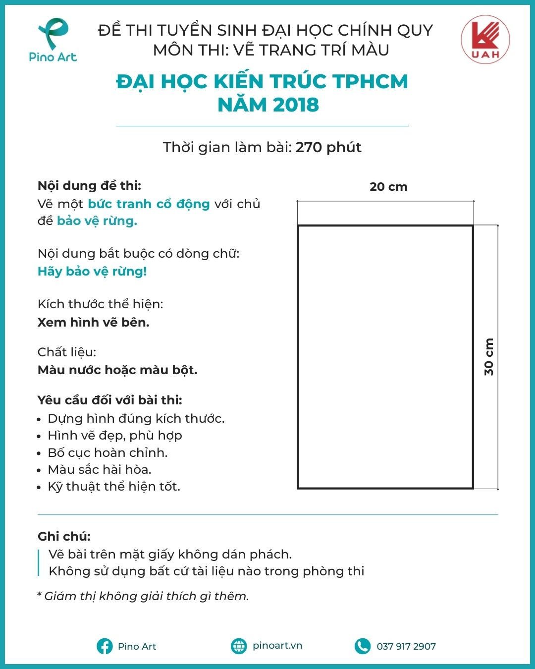 Đề thi Trang trí màu đại học Kiến trúc TPHCM năm 2018