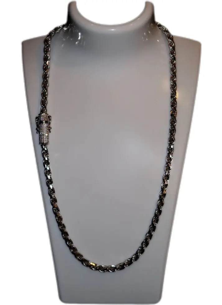Rope Chain Diamond Lock 4.7mm — La Lux Oslo, 925 Sølv