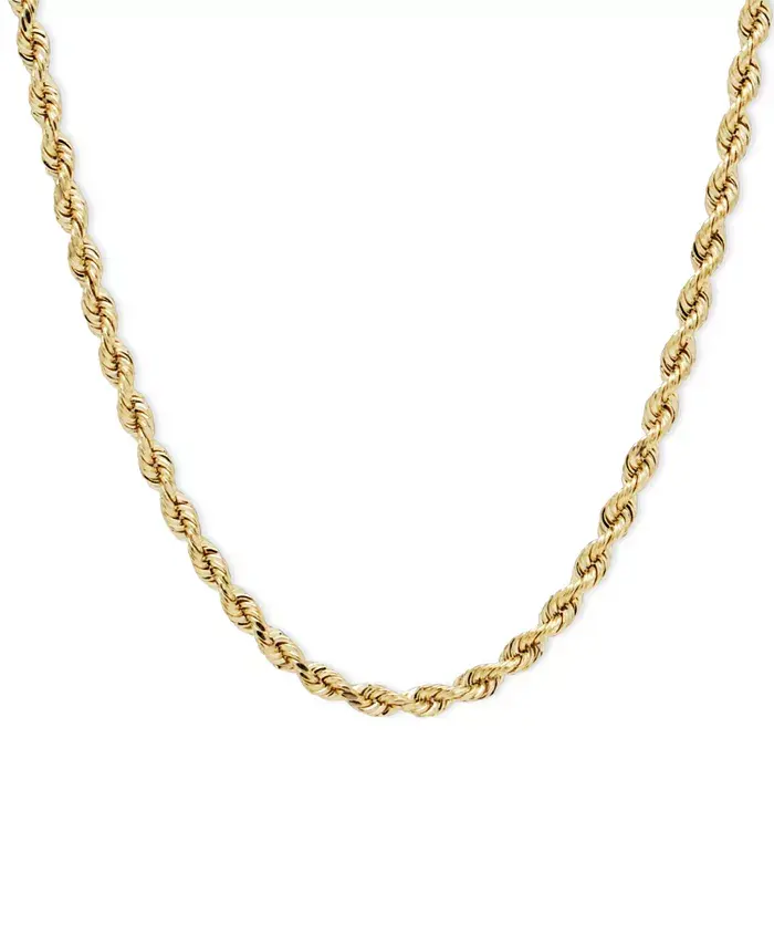 10K Gult Gull 4mm Rope Chain — La Lux Oslo, 10K gull