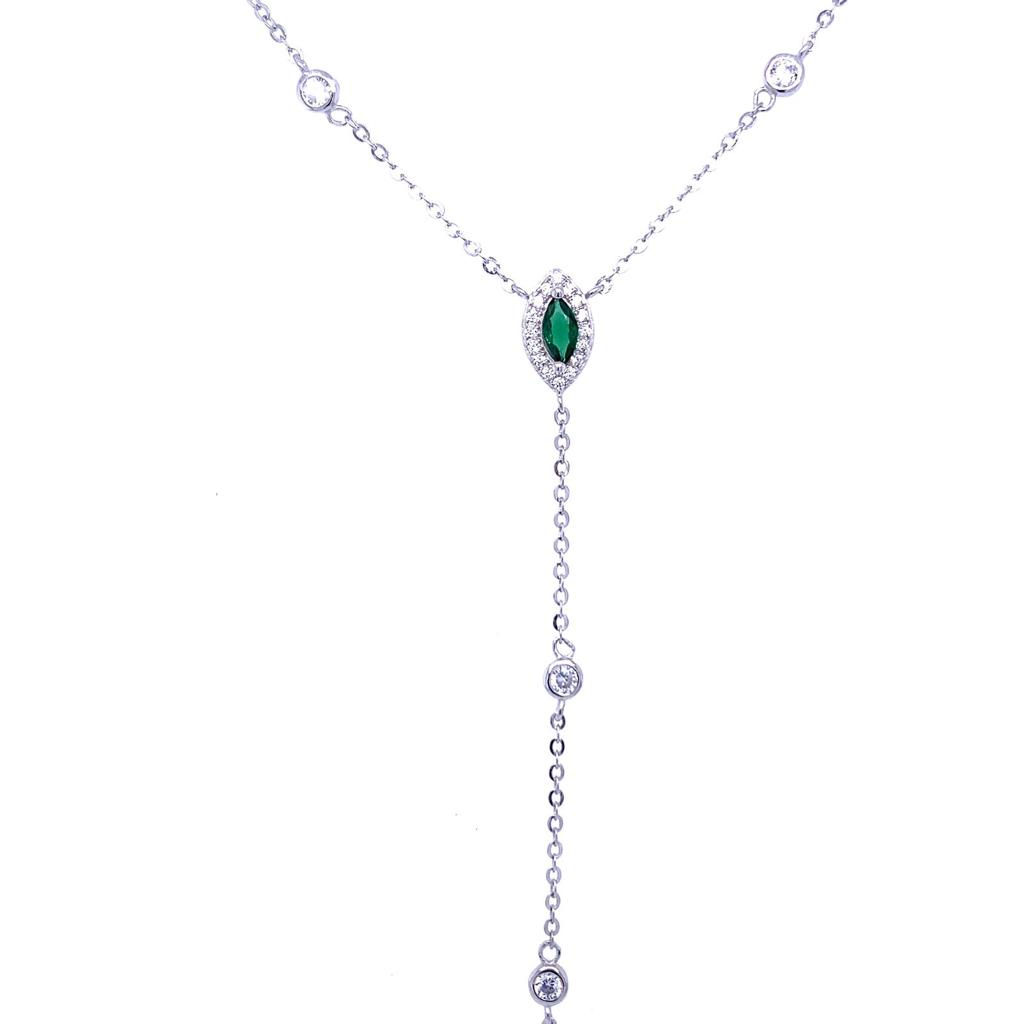 שרשרת עניבה טיפה ירוקה