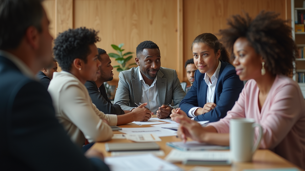 Eye-level view of a local community gathering showcasing a financial literacy workshop