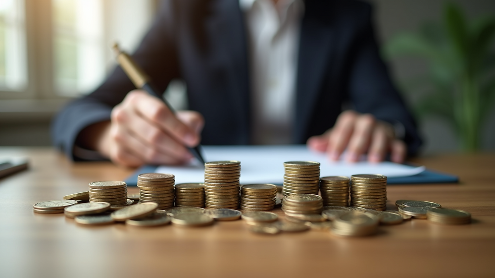 Eye-level view of a diverse range of investment options on a table