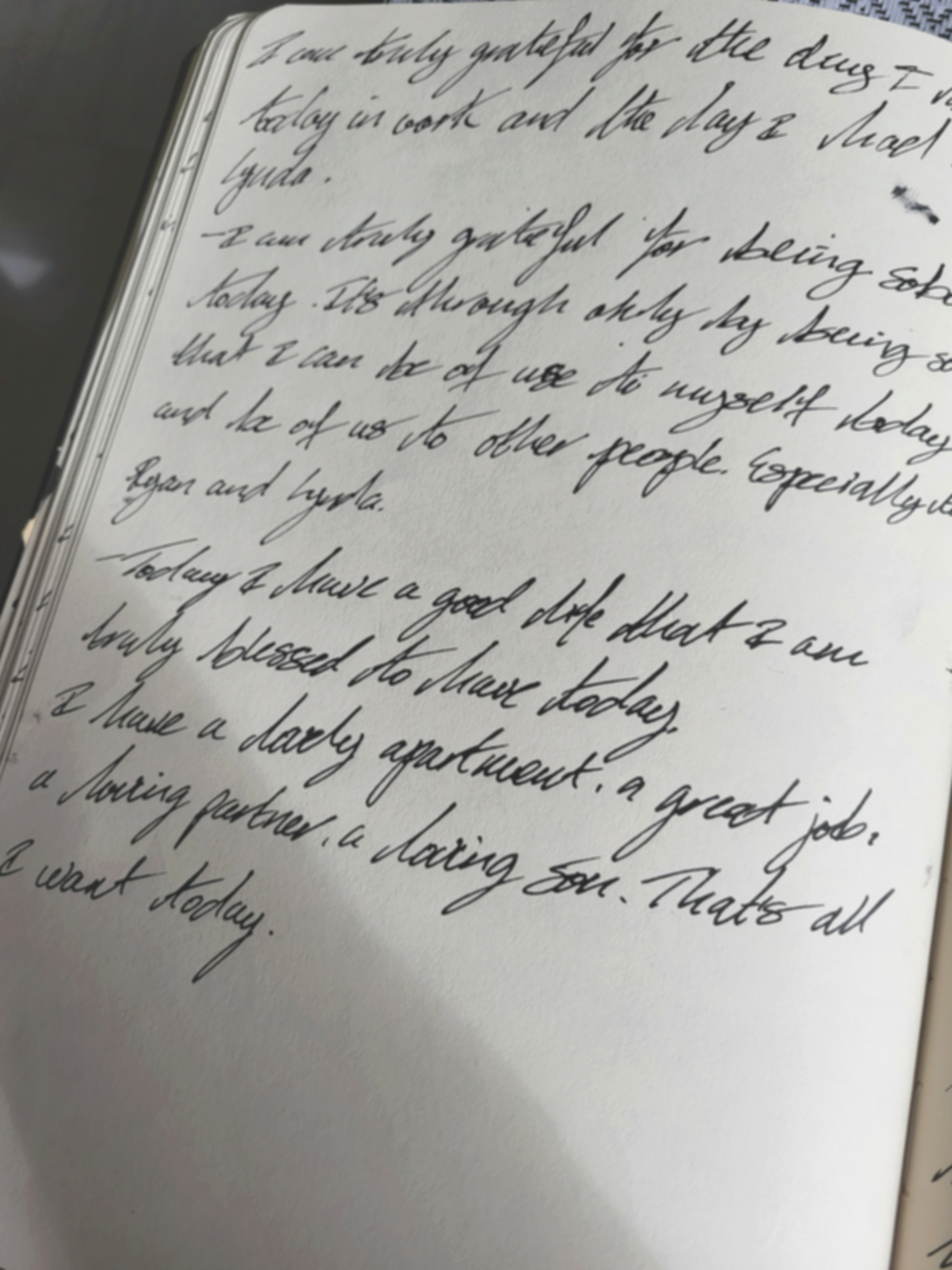 Handwritten Journal Entry