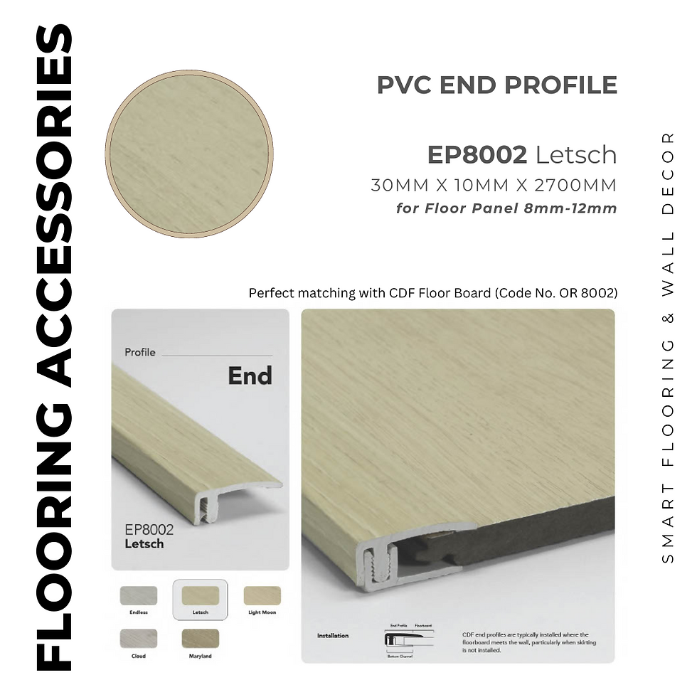 Thumbnail: PVC End Profile for 8mm-12mm Floor Panel