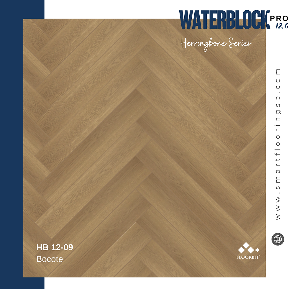 WATERBLOCK Herringbone Laminate Flooring (12.6mm) HB-12-09